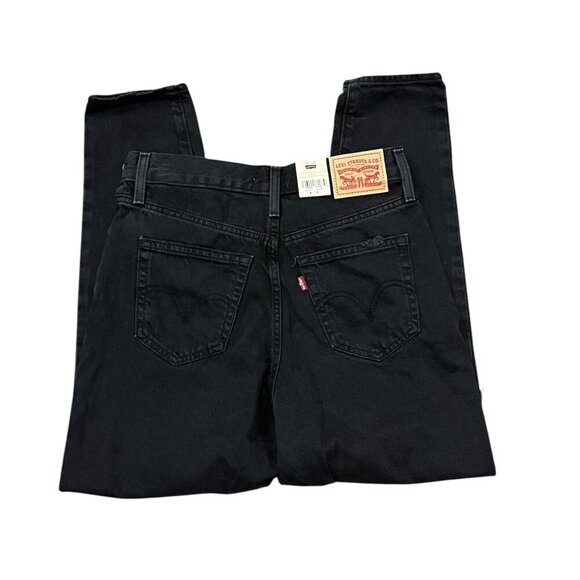 Levi’s High Waisted Mom Jean Black Destruction 100% Cotton Size: 27 - Picture 5 of 9